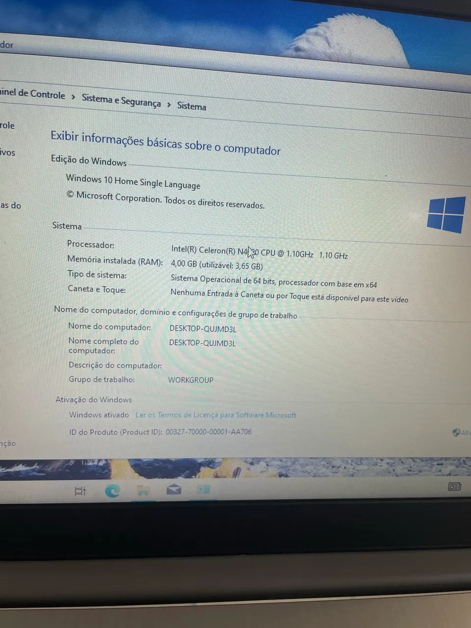 Notebook Lenovo Celeron 4GB SSD128GB  - Foto 3