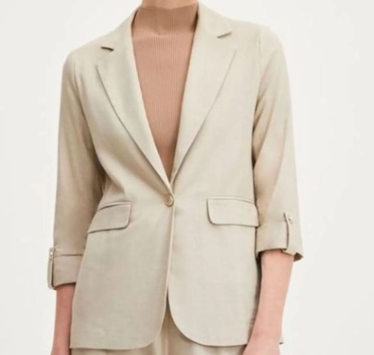 Blazer Linho Cortelle Bege 