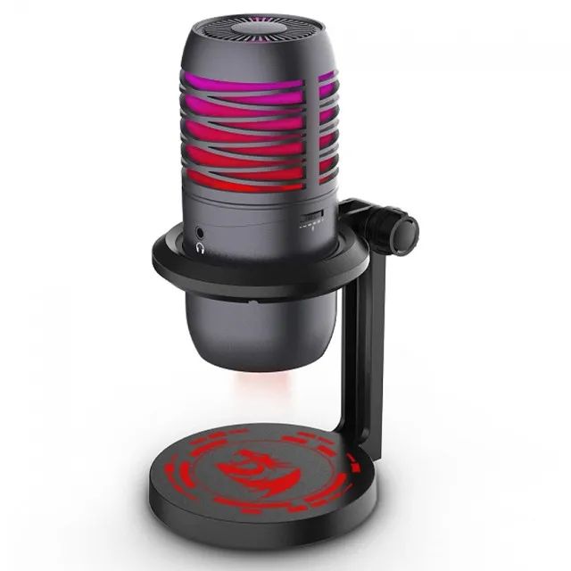  Microfone Gamer Redragon Nebula, LED, Cardióide, USB, Preto, GM211 - WZetta
