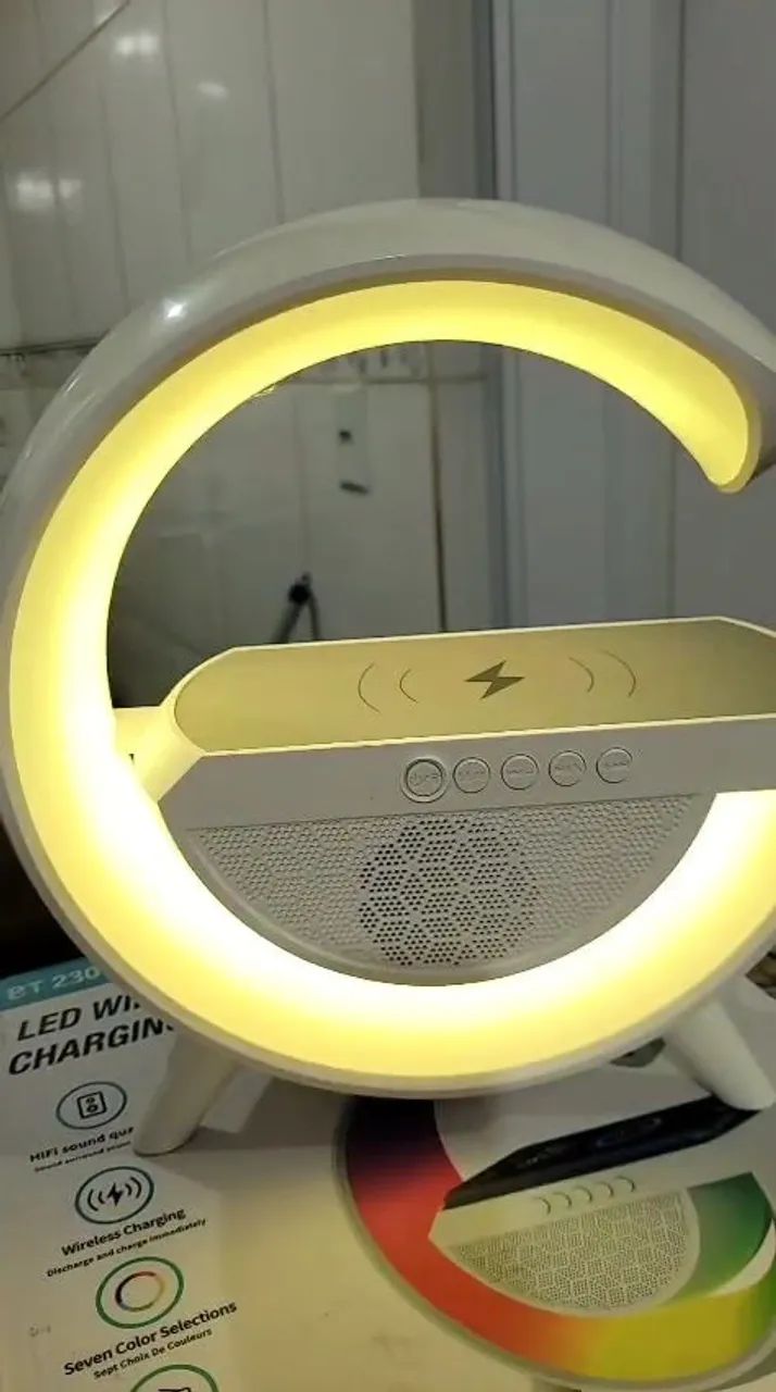 Caixa de som com Led, Bluetooth e USB, carga por endução  - Foto 2