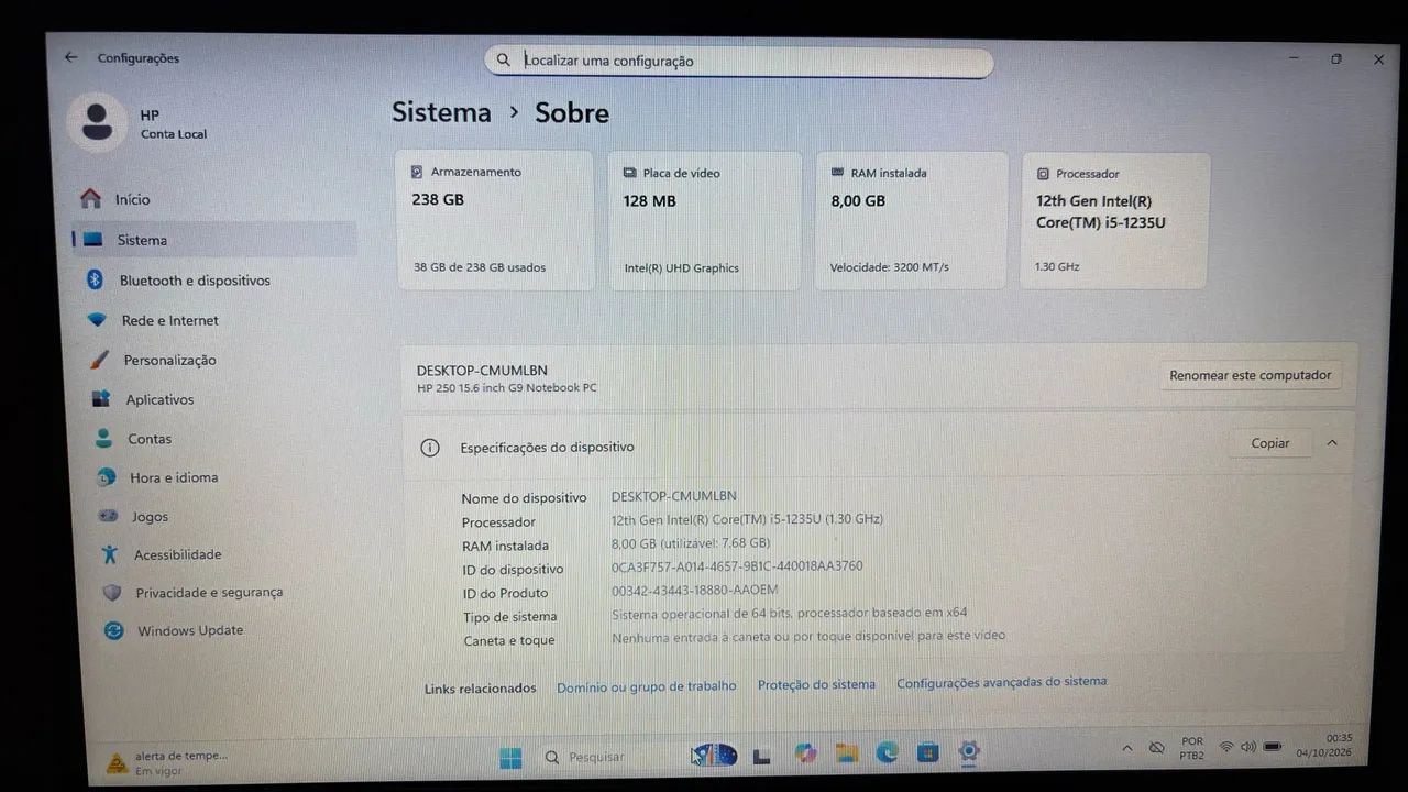 Notebook HP i5 12ª G9 - Foto 5