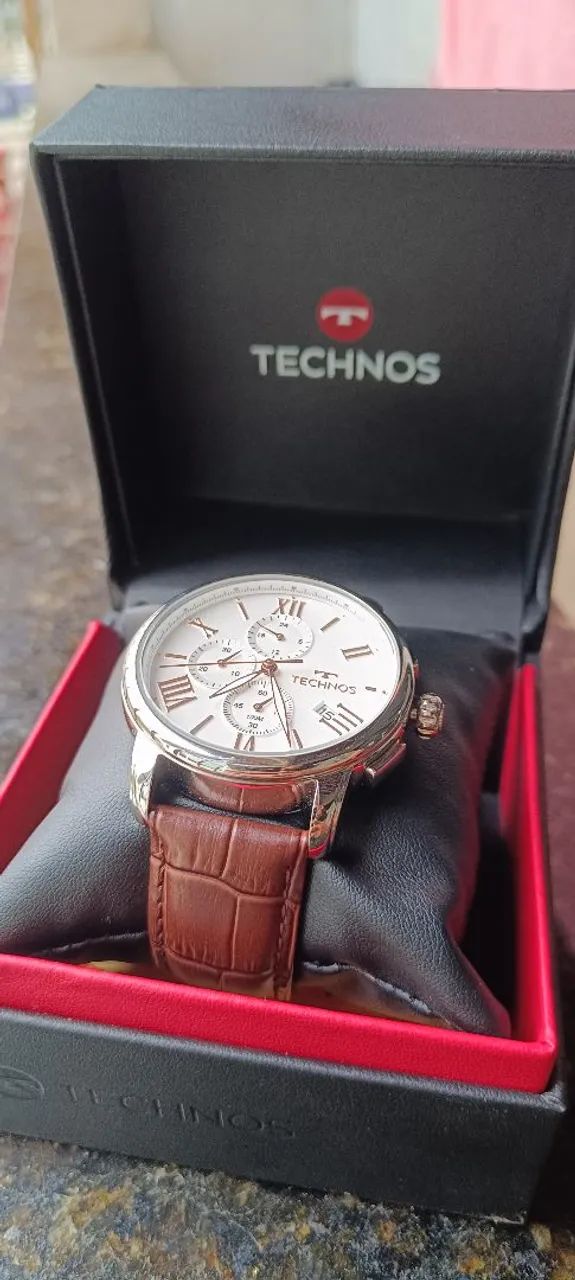 Relógio Techno's Masculino - Couro 