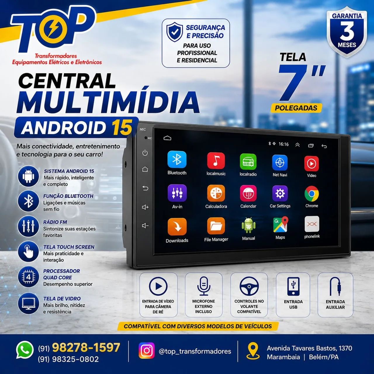 Central Multimídia Android 7"