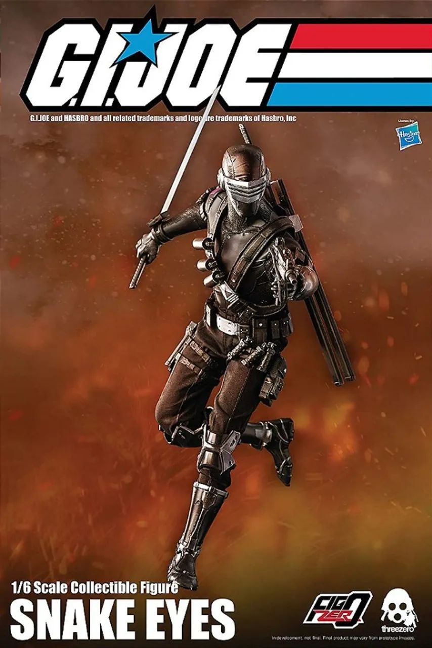 Boneco Gi Joe Snake Eyes 1/6 Threezero  - Foto 3