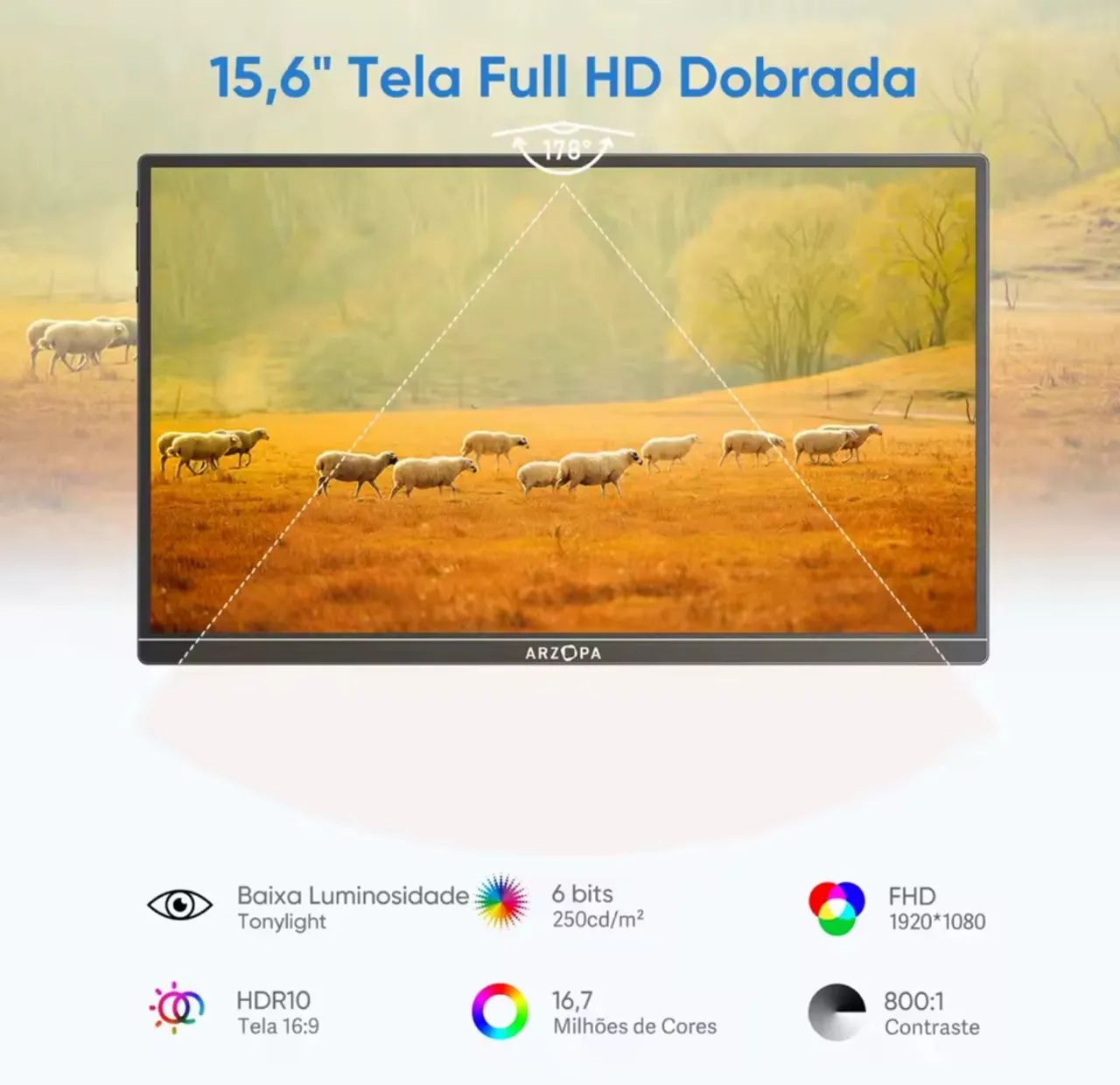 Monitor Arzopa A1 15.6 polegadas. @importech_084 - Foto 2