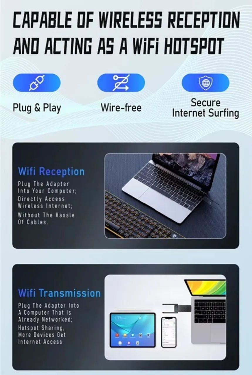 Adaptador USB WiFi 6 AX1800  - Foto 4