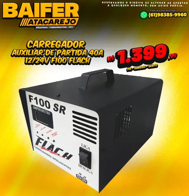 Carregador Auxiliar de Partida 40A 12/24V F100 Flach