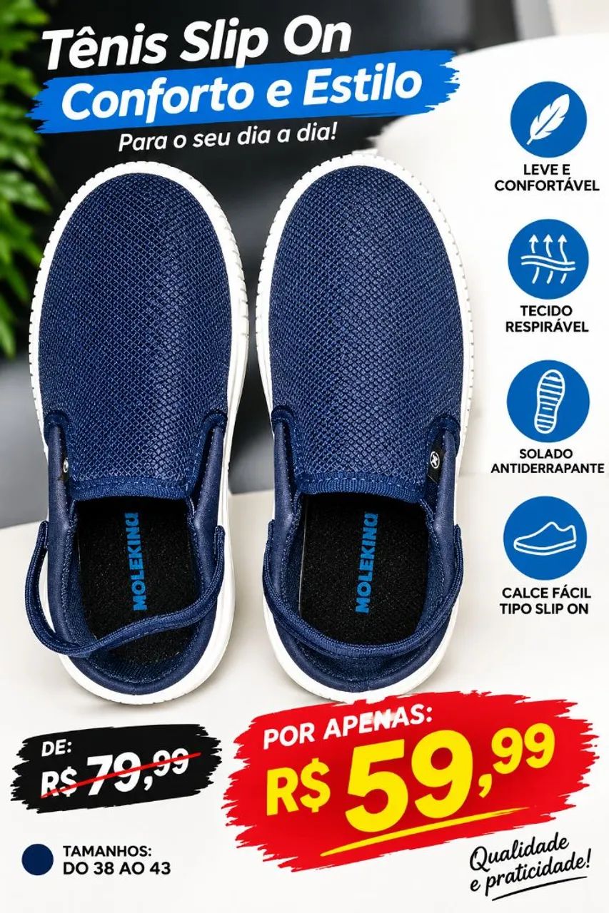 Tênis Slip molekinho