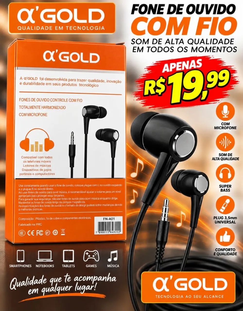 Fone de ouvido 