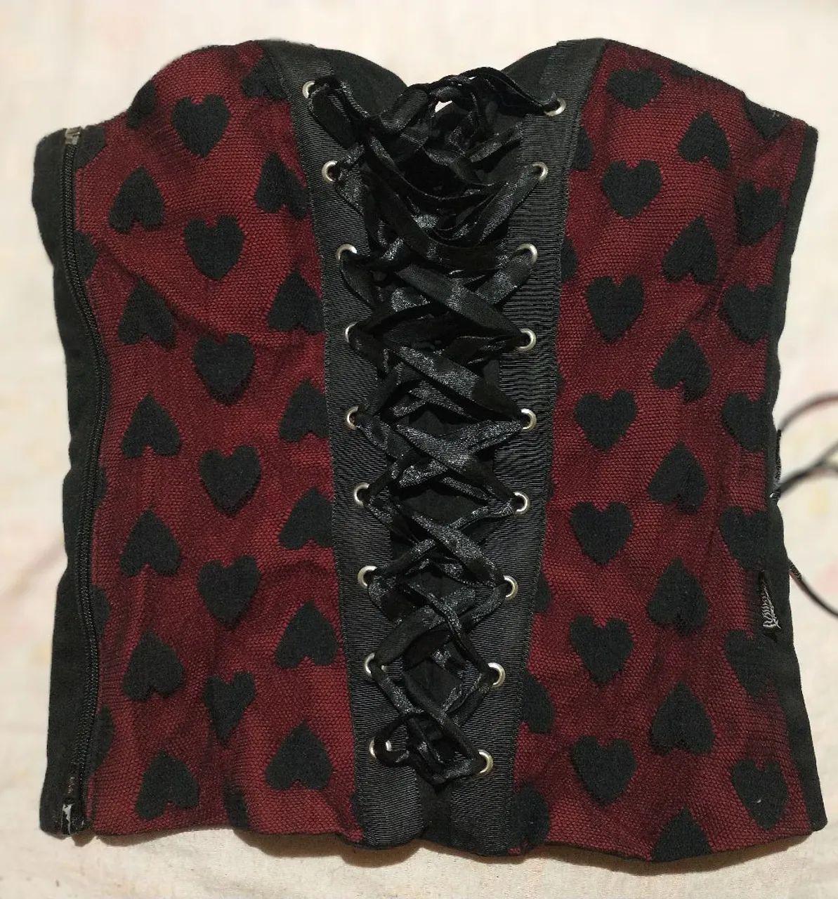 Espartilho Corselete Vermelho e Preto - Foto 2