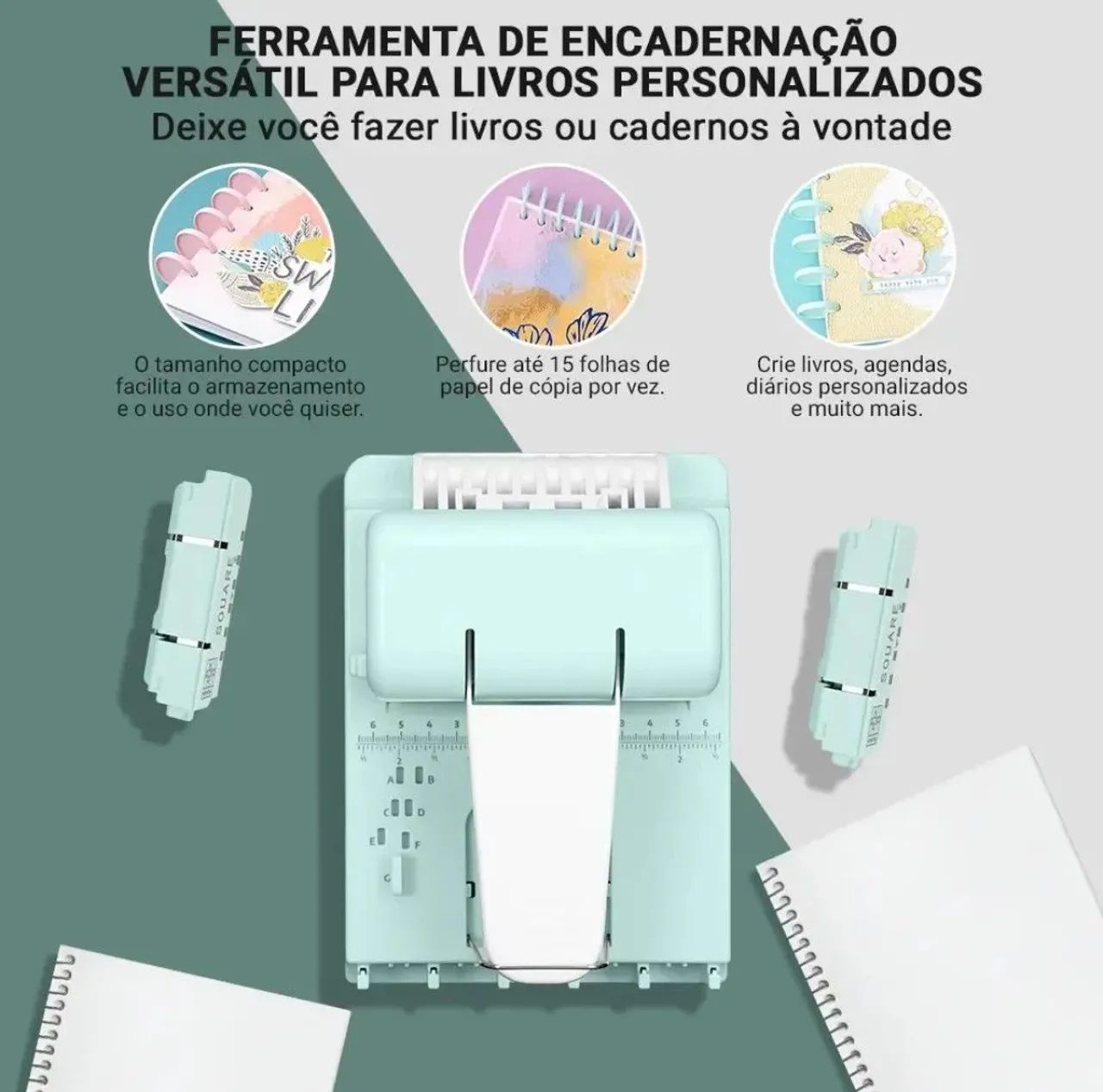 Encadernadora perfuradora manual 3 em 1
