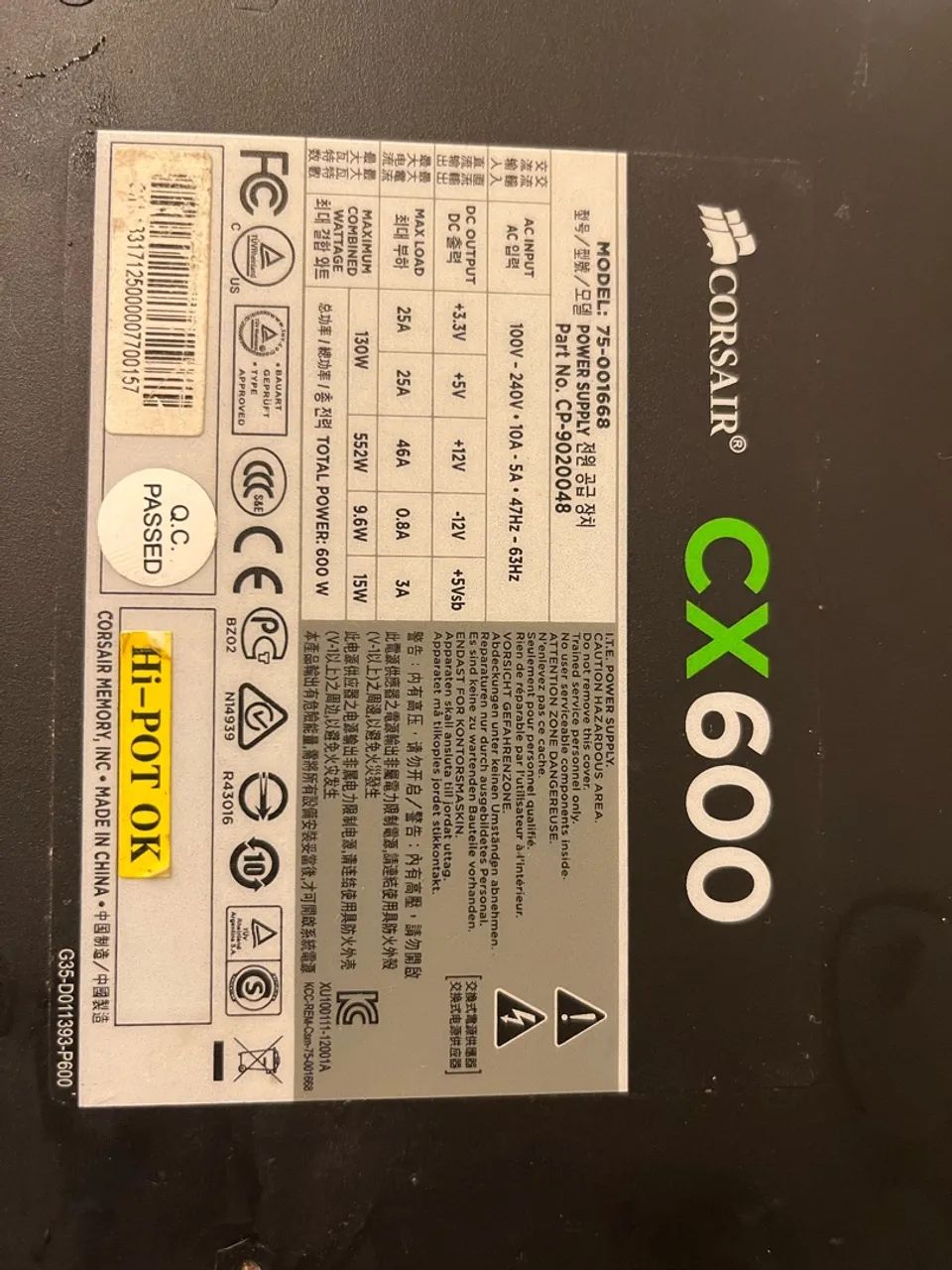 Fonte de pc cx 600 