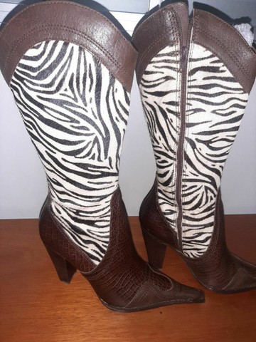 Bota cano alto/ marca PARA _ RAIO / couro legítimo. N 37 NOVA. - Foto 4