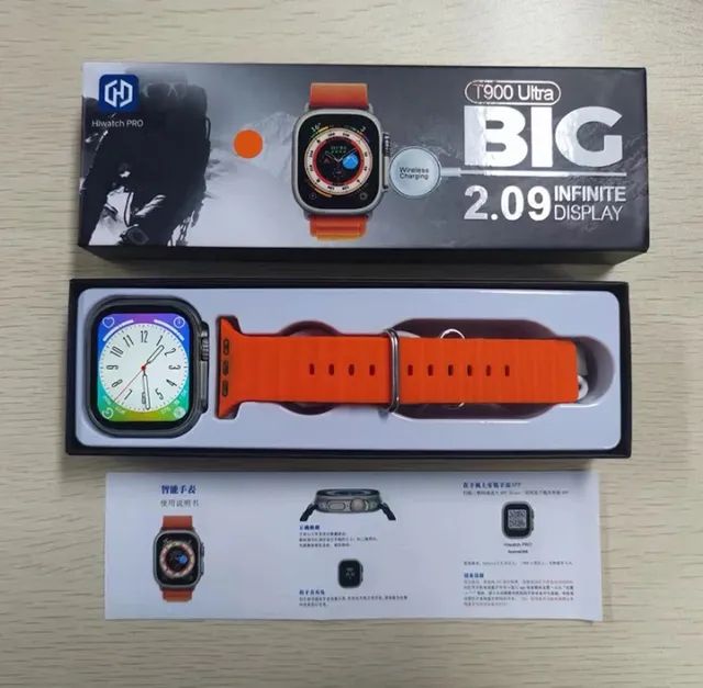 Relógio smartwatch Big T900 +1 pulseira+1 película  - Foto 2