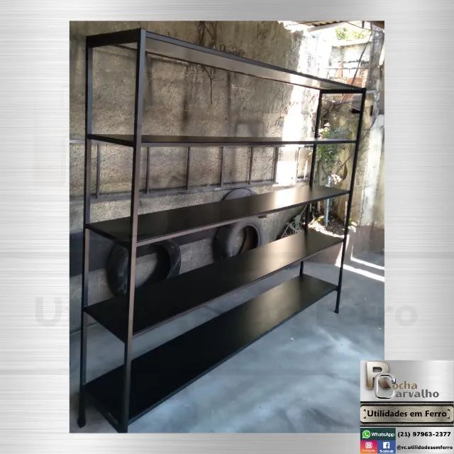 Estante Preta Metalon e MDF - Produção Sob Medida | Apenas Por Encomenda