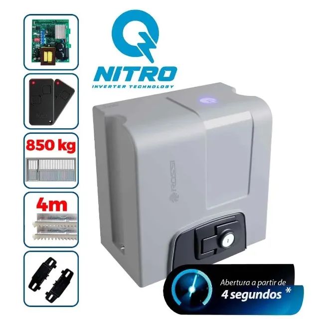 Kit Motor de Portão Eletrônico Semi Industrial Rossi DZ4 Nitro 850Kg Ultra Rápido - Foto 3