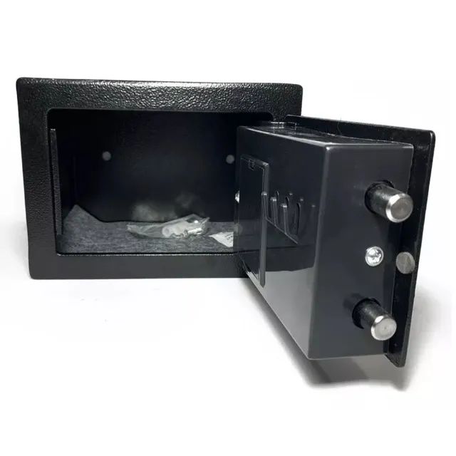 Cofre Eletrônico Digital Senha e Chave 23x17x17  Cor Preto - Foto 4