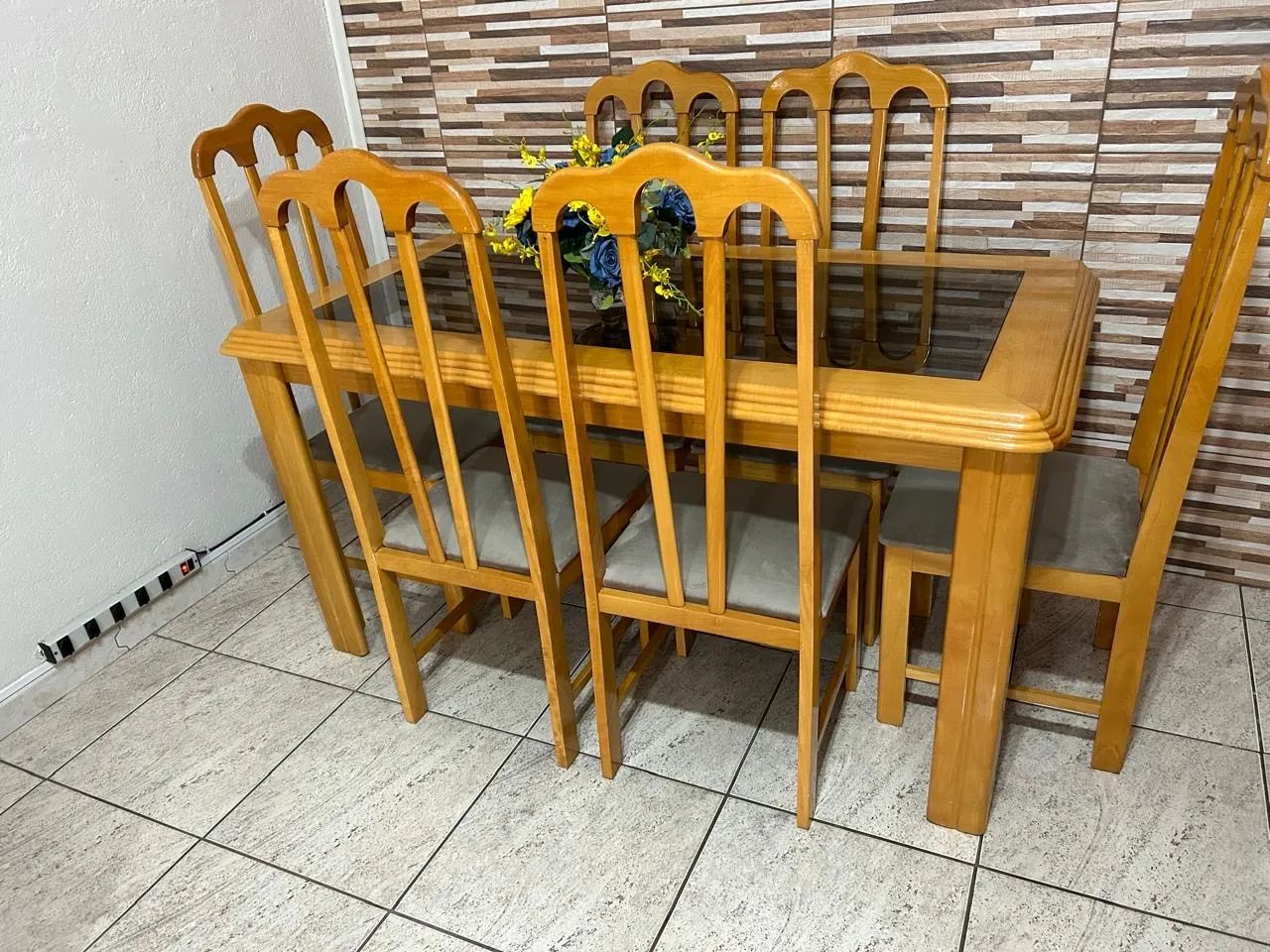 Mesa de Jantar Madeira Maciça 6 Cadeiras - Foto 5