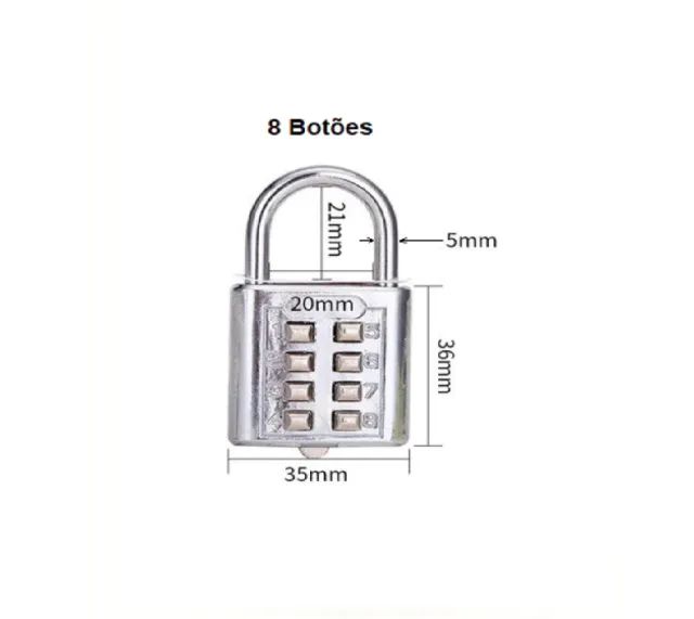 Cadeado Com Senha de código 8 dígitos, Fechadura inteligente Antifurto, Novo - Foto 3