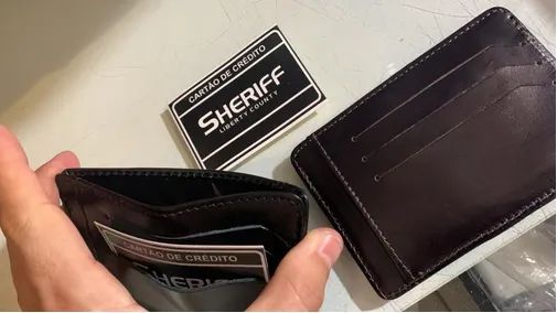 porta cartão credito documento de couro 10 super fina couro legitimo/animal dia dos pais - Foto 3