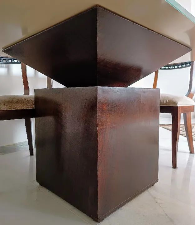 Mesa de jantar (retangular) grande, vidro 20mm, base central64962147574402123