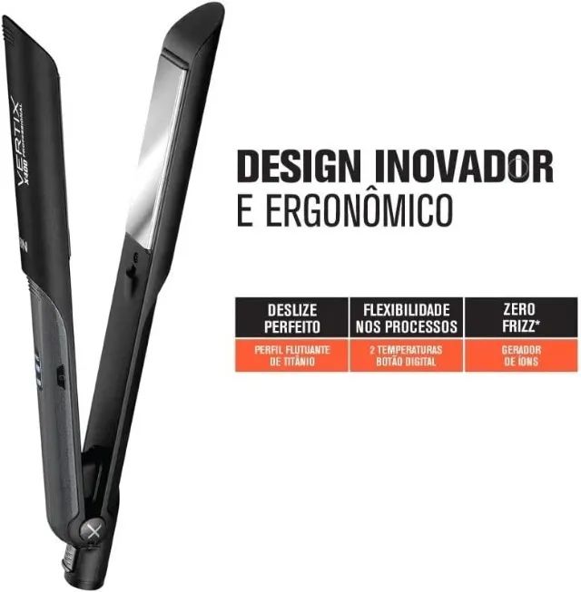VERTIX Chapa De Cabelo Profissional Bivolt Vertix Cinza - Foto 2