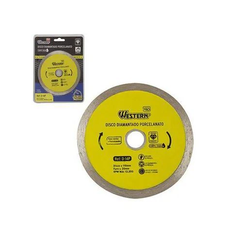 Disco Serra Circular Diamantado Para Porcelanato 11cm De Ø Com Anel - Western