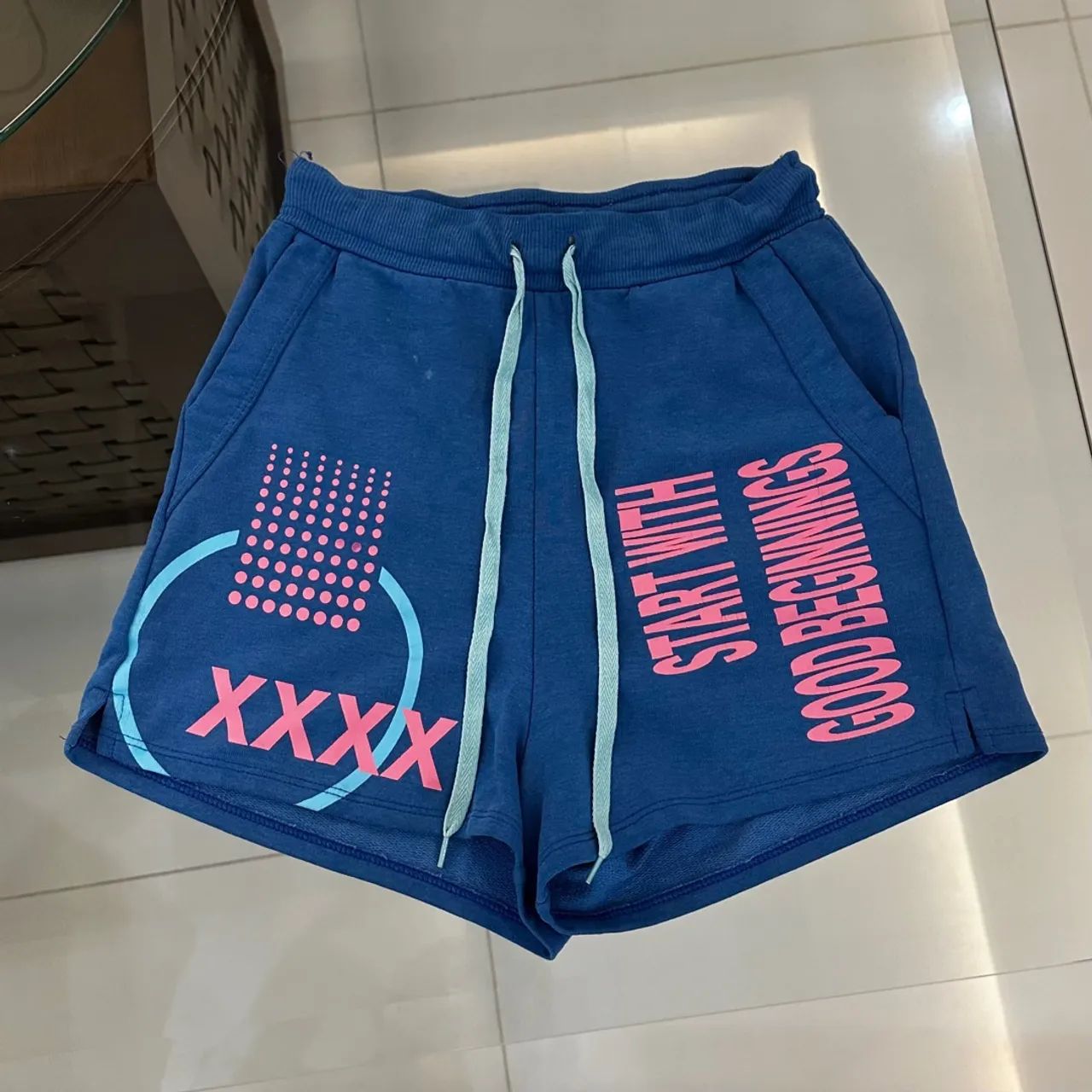 Shorts Moletom Azul Royal - Foto 2