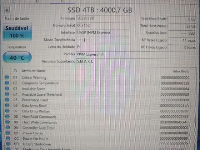 Pcie 3.0 Nvme M.2 SSD de 4TB NOVO sem Uso(com caixa) - Foto 4