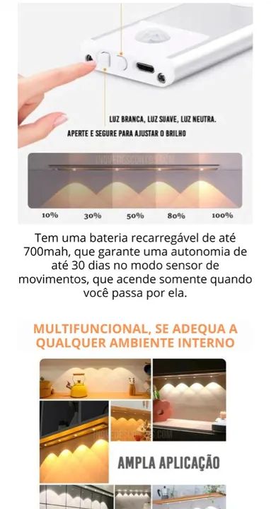 Luminária recarregável, para qualquer ambiente  - Foto 4