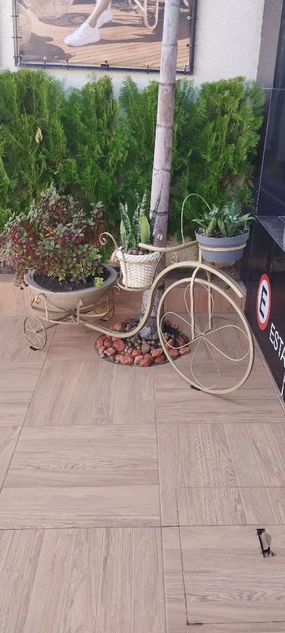Bicicleta Decorativa para Jardim com Plantas