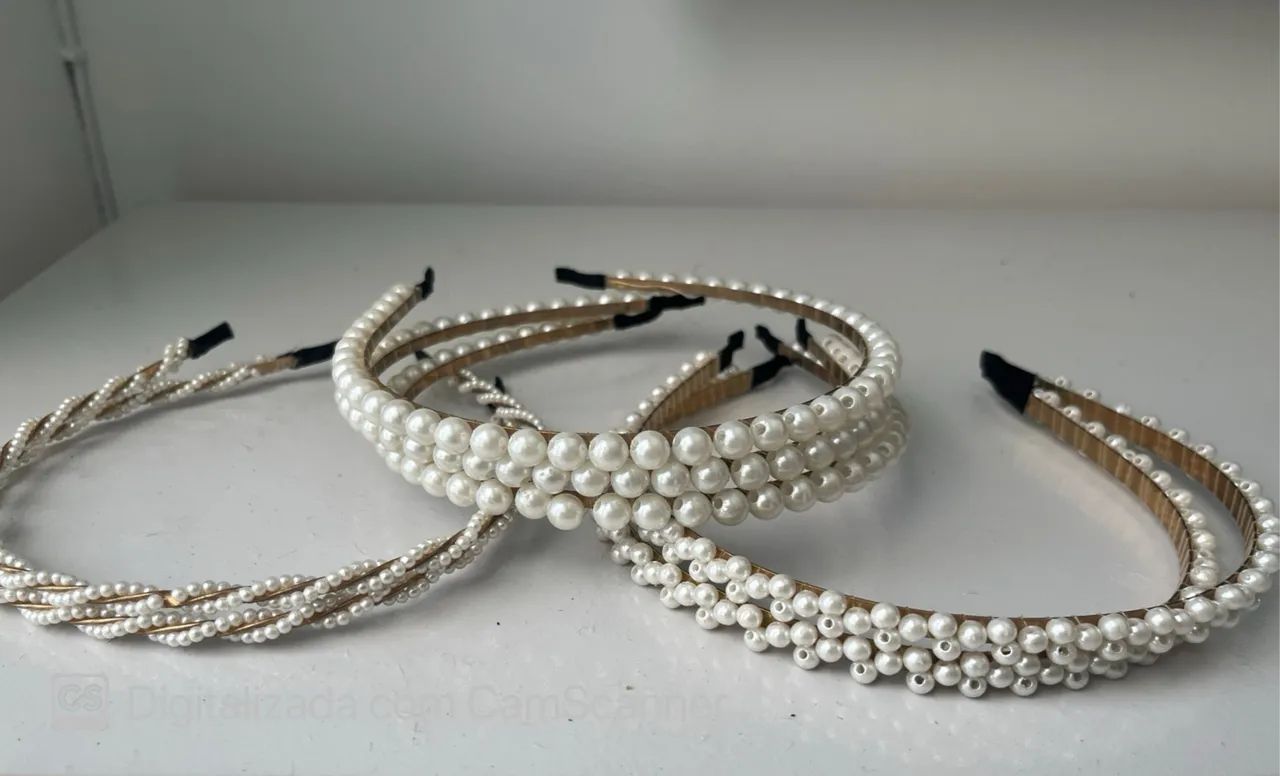 Diademas Tiaras de pérolas para cabelo 