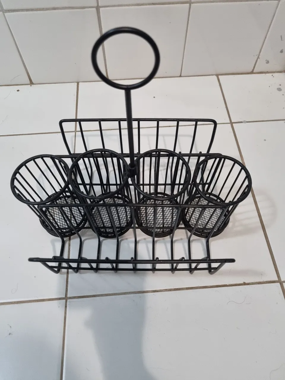 Porta Talheres de Metal Preto