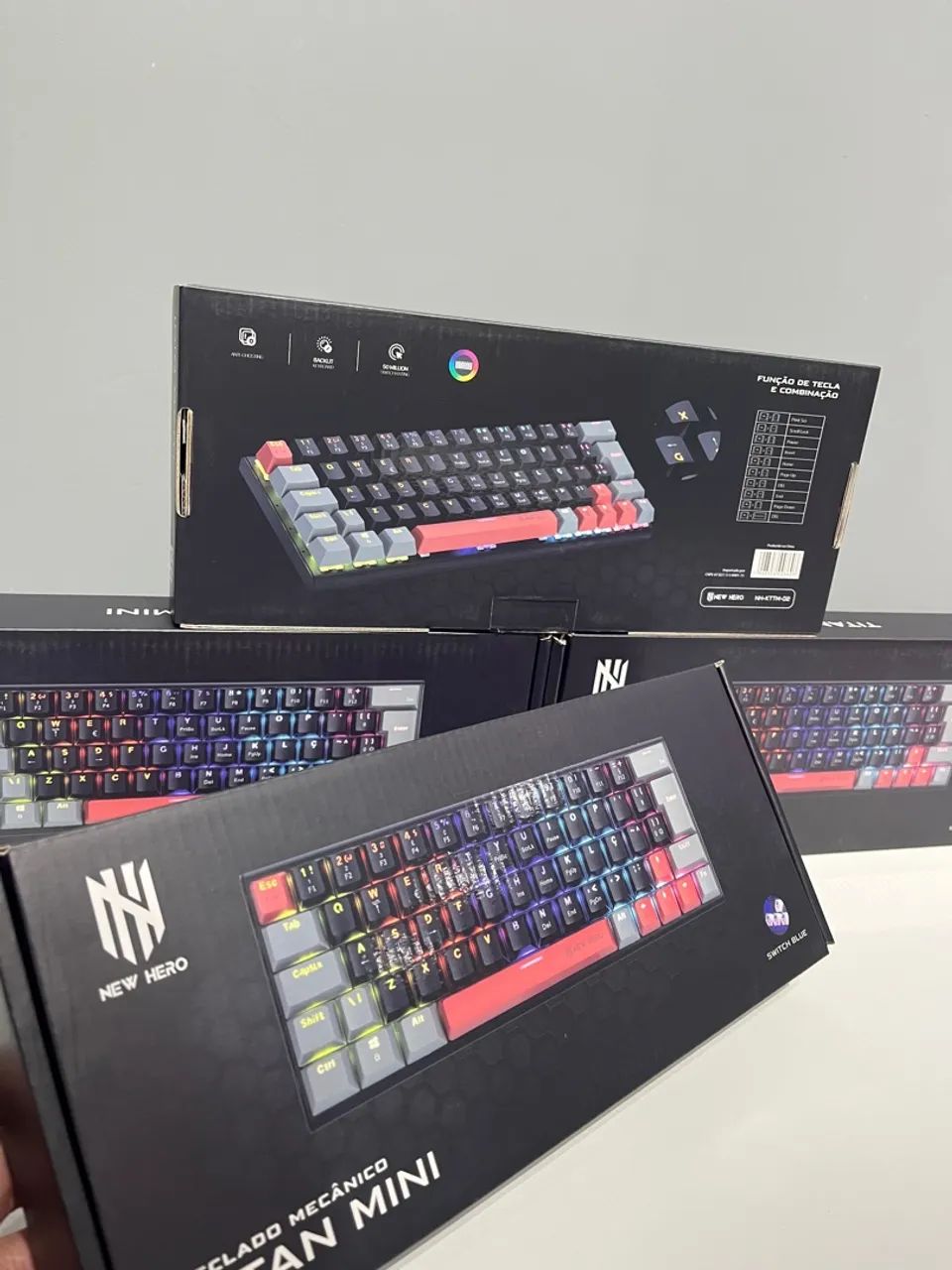 Teclado mecânico 60% rainbow, Switch blue - Foto 2
