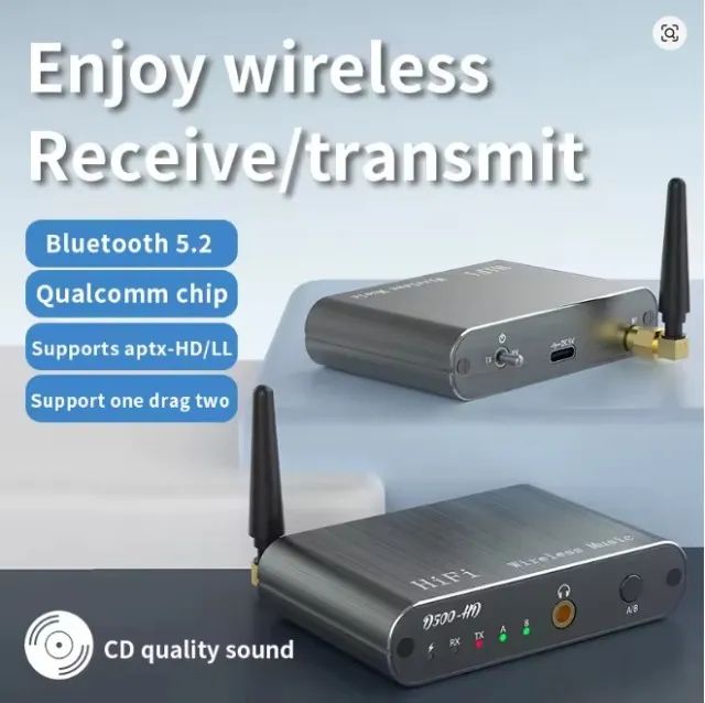 Transmissor Receptor Bluetooth 5.2, APTX-HD, Adaptativo, Adaptador de Áudio Sem Fio - Foto 4