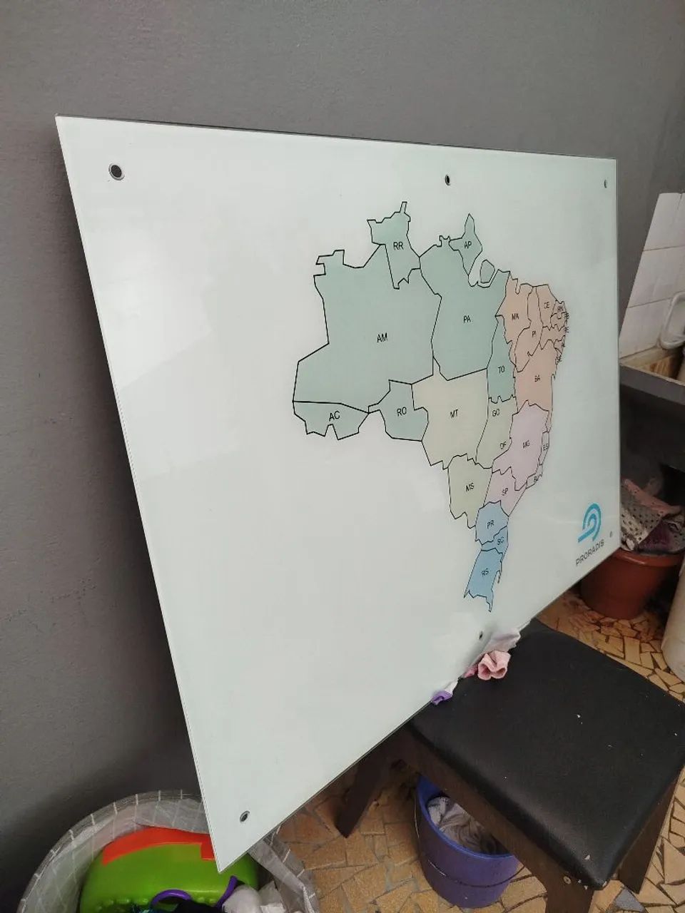 Quadro Mapa do Brasil com Vidro Lindo