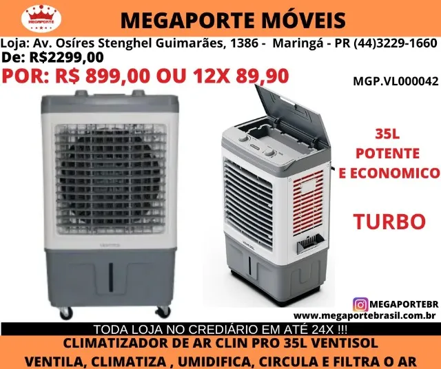 Climatizador de Ar Clin 35 Litros Pro Ventisol 127V