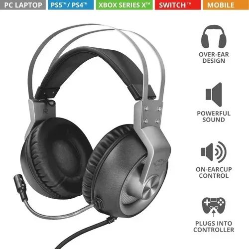 Headset Gamer Trust Gxt 430 Ironn Multi Driver 50mm Metal - Foto 2