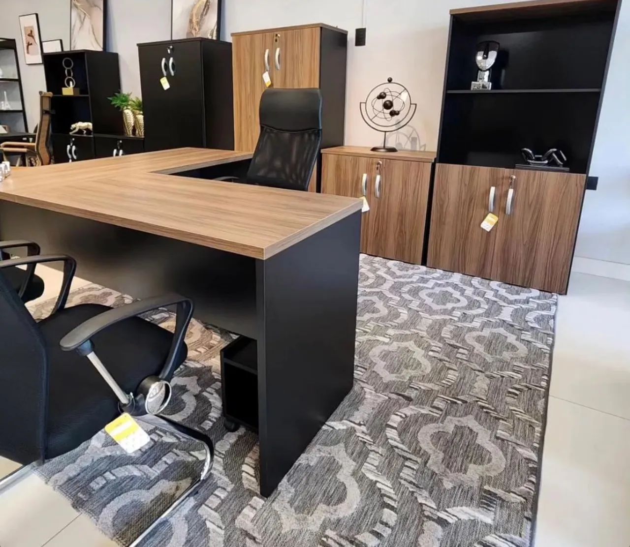 Mesa PROMOÇÃO com gavetas de Escritório em L Amadeirada - Foto 2