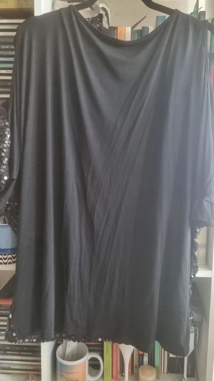Blusa de paetés Preta G1 - Foto 4