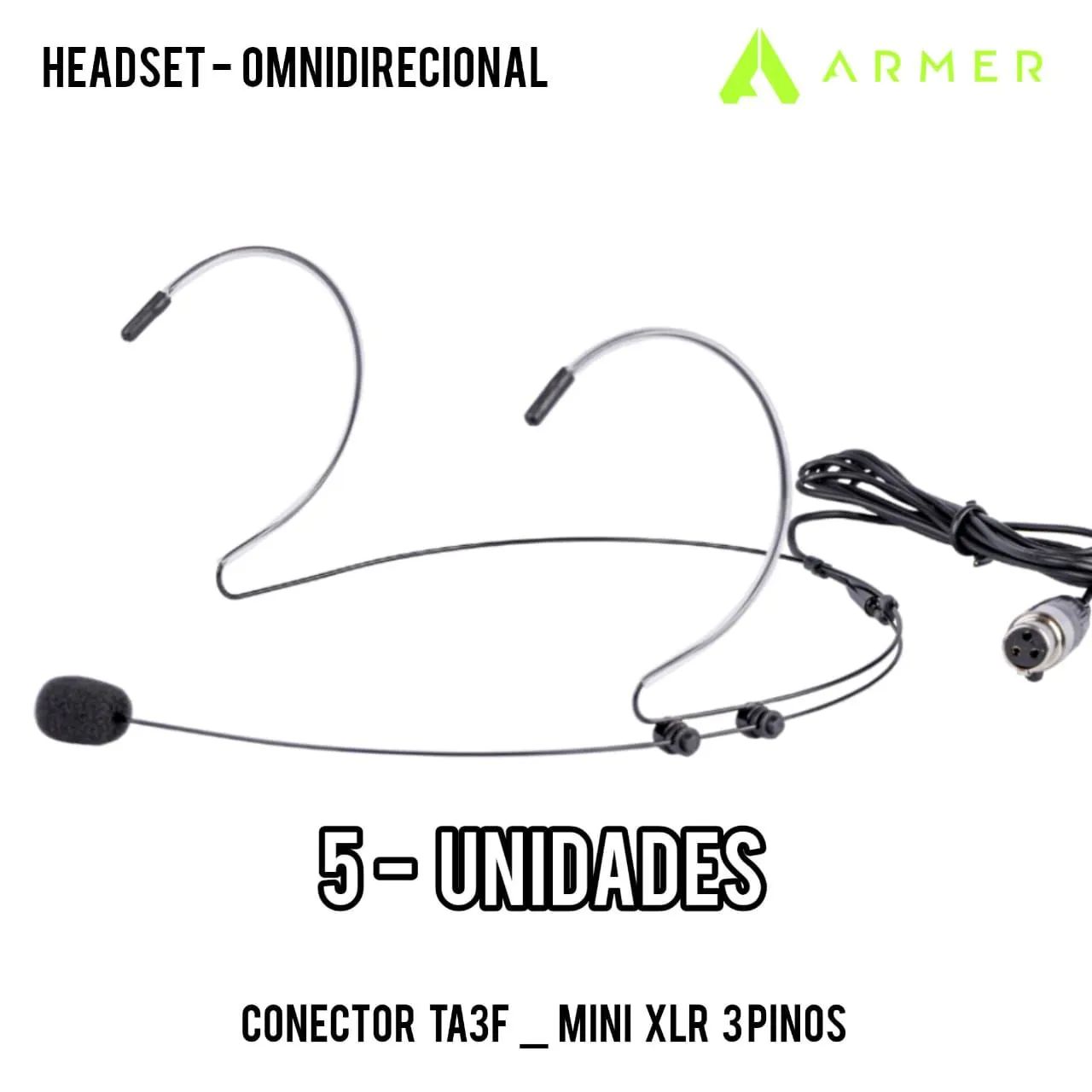 Kit com Microfones 10 Headsets TA3F + 2 Lapelas P2 ( Para Sistemas sem Fio ) - Foto 2