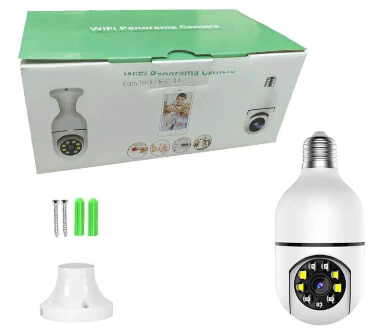 Câmera de Segurança Wifi Lâmpada 360° 