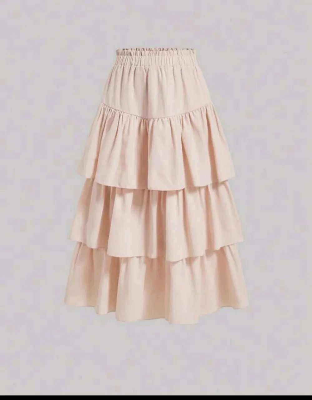 Saia Midi Renda Bege