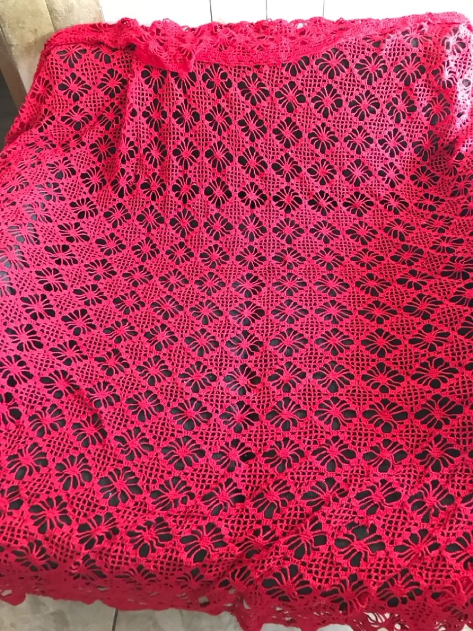 Colcha de casal crochê vermelho - Foto 3