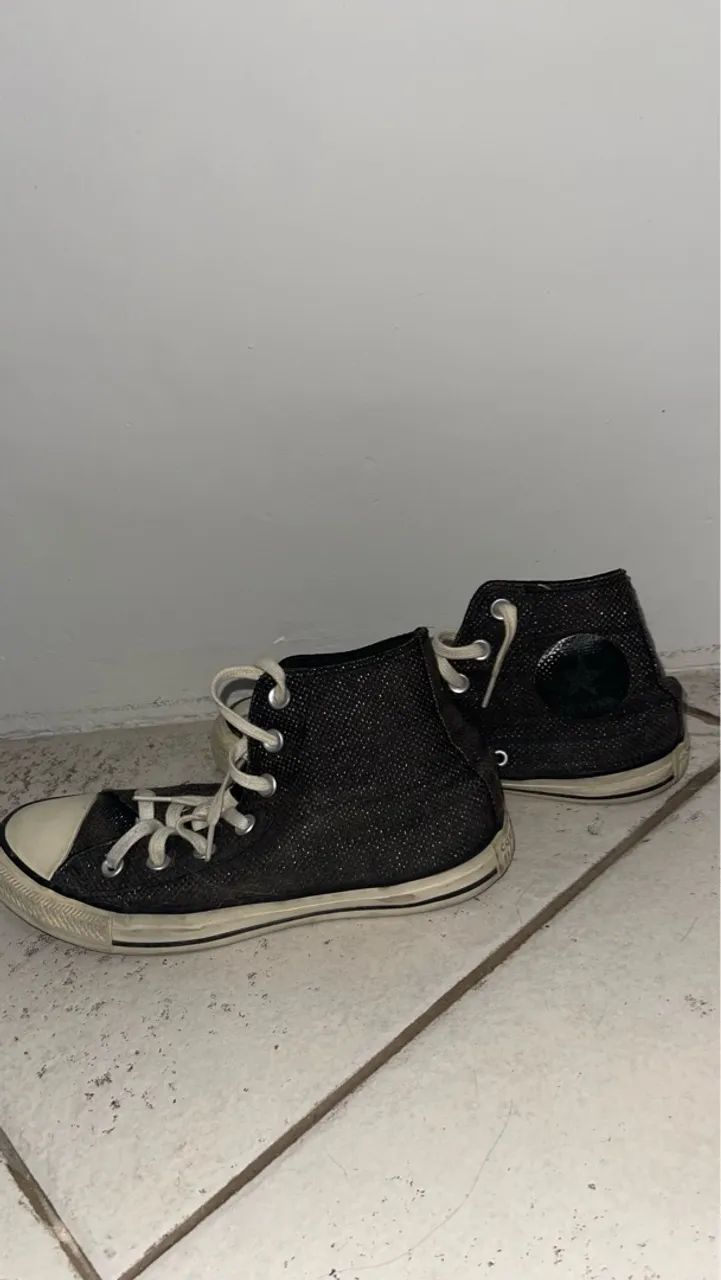 Converse All Star Preto Glitter, original 