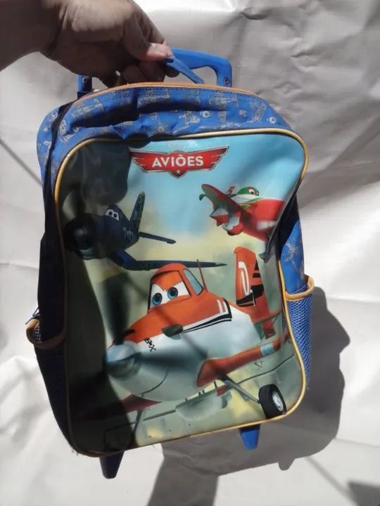 Mochila De Rodinhas Do Filme Aviões + Lancheira Térmica - Foto 5