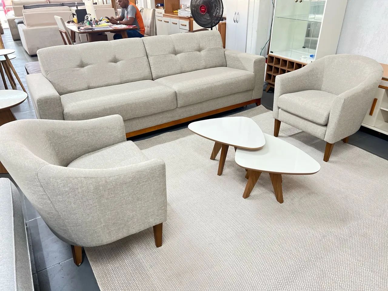 Conjunto Sofá 3 Lugares + 2 Poltronas HERVAL 