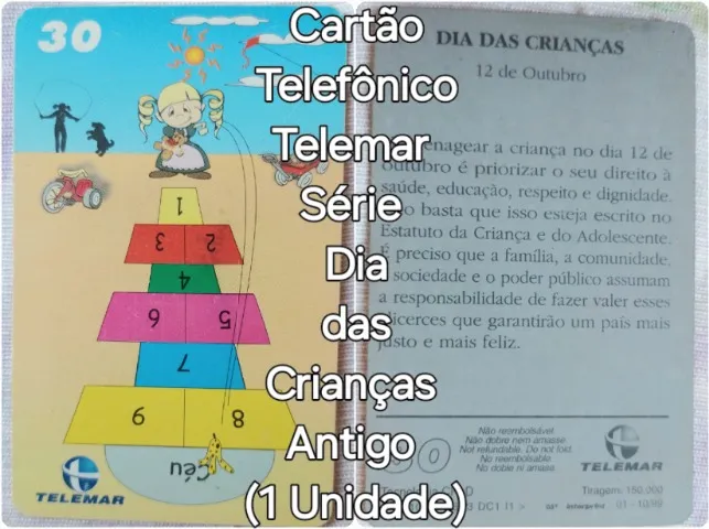 Cartão Telefônico Série Dia das Crianças Antigo