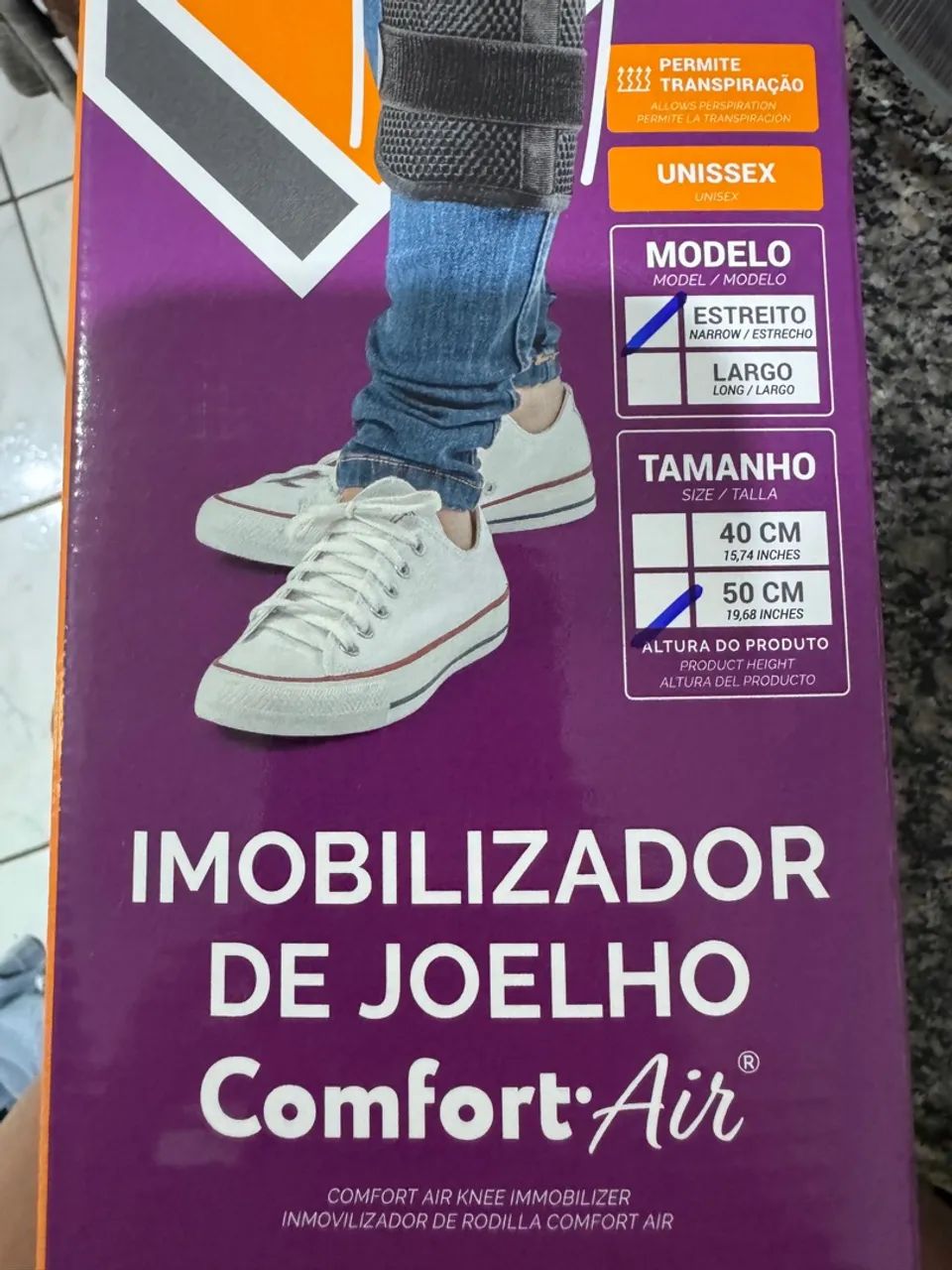Imobilizador de Joelho/Tala de Joelho Confort Air HidroLight