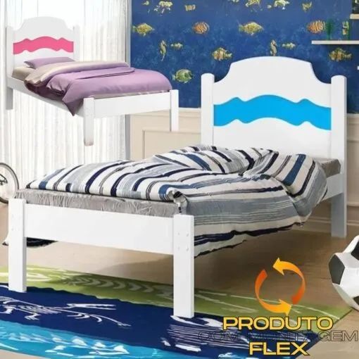 Receba em 24h, frete incluso! Cama Solteiro Íris 100% MDF - Foto 2